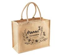 Générique Sac jute personnalisé - “Maman formidable de …” - Cadeau fête des mères, naissance ou anniversaire - Grand cabas réutilisable 43×33 cm - Personnalisable