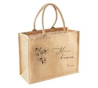 Générique Sac jute personnalisé - “Mamie d’amour” - Cadeau mamie fête des grands-mères, anniversaire ou naissance - Cabas réutilisable 43×33 cm - Personnalisable