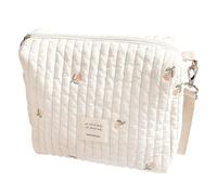 Générique Sac pour Poussette, Sac À Langer pour Bébé 26x19cm Fourre Tout Sa-c À Main Maman, Tissu en Coton,Pochette Maman Brodée avec Crochet Et Fermeture Éclair pour Téléphone Clés Collations