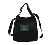Générique Sac Provider Sac Banane Femme BandoulièRe Femmes sac mode Simple Art fille sac en toile frais sac de messager décontracté à Main Femme Pochette Permis De Conduire (Black, One Size)