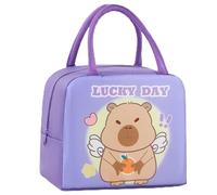 Générique Sac Repas Isotherme Capybara｜Anti-fuites avec Crochet｜pour Enfants/Adultes｜Sac Déjeuner Portable (Violet)
