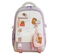 Générique Sac Scolaire Capybara - Sac à Dos de Voyage Mignon Design Enfant pour Filles - Sac Léger Fournitures Scolaires École pour Sortie Voyage Excursion