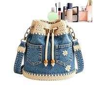 Générique Sac Seau Cordon De Serrage Broderie Marguerite Rétro Boho