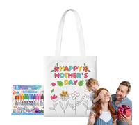 Générique Sac Toile Peinture,Sac à Colorier Style - Activité Créative Fête des Mères avec Stylos Peinture Garçons Filles Maison École Maternelle