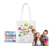 Générique Sac Toile Peinture,Sacs Fourre-Tout en Toile à Peindre - Activités Créatives avec Marqueurs Cadeau Fête des Mères Jeunes Garçons Filles École Voyage Extérieur