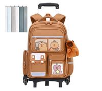 Générique Sac Trolley Imprimé Capybara Grande Capacité | Cartable À roulettes | Poignée Réglable Télescopique Valise Enfant Compartiments Multiples