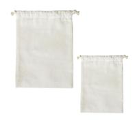 Générique Sachet Alimentaire en Coton Lin Beige Cordon de Serrage, Lot de 2, Grosse Capacité pour Rangement Ménager Cuisine Pratique