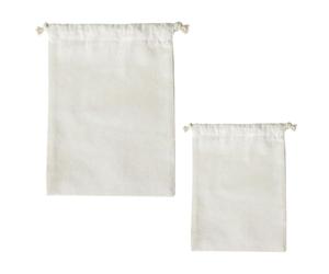 Générique Sachet Alimentaire en Coton Lin Beige Cordon de Serrage, Lot de 2, Grosse Capacité pour Rangement Ménager Cuisine Pratique