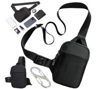 Générique Sacoche Anti Vol Avec Verrou À Fermeture Éclair, Imperméable Et Respirant, Protection RFID, Bandoulière Réglable Et Confortable, Compagnon Idéal Au Quotidien Et En Voyage (Noir, L)