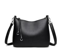 Générique Sacs à bandoulière en cuir souple for femmes, marque authentique, sacs de luxe styliste, fourre-tout décontracté for dames, sacoche transport(Black)