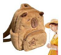 Générique Sacs À Dos Peluche - Sac À Dos Plush Mignon Capybara,Sac De Voyage Avec Ordinateur Portable Et Livres | Pour Femmes, Usage Quotidien, en Extérieur, Shopping, École, Hiver et Noël