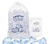 Générique Sacs de glace à 100 pièces avec cordon de cordon, sacs à glace robustes, sac en plastique de qualité alimentaire pour congélateur, de congélateur rangement portable