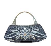 Générique Sacs De SoiréE En Perles Sac à main bandoulière décoré de perles et diamants, idéal for les banquets dîners(Black)