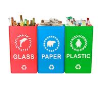 Générique Sacs de Tri Sélectif Réutilisables - Panier Tissé Résistant - 3 Pièces Grands Sacs Imperméables Réutilisables avec Poignée | pour Poubelles Maison Cuisine Bureau Jardin Pelouse