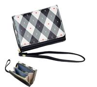 Générique Sacs Mignons pour Ados Pochette de Rangement Bifold Mignonne | Grande Capacité Multiples Fentes Pour Cartes Pochette À Carreaux Pour Femmes Et Jeunes Filles Vacances Anniversaire Shopping