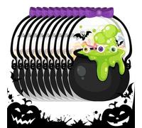 Générique Sacs Transparent Halloween - 10 Pièces Sachets Cadeau Fête avec Poignées - Décoration pour Fête Événement École Vacances - Chasse aux Bonbons et Fêtes d'automne