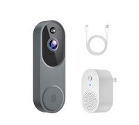Générique Safe Doorbell, Safe Doorbell with No Monthly Fee, Smarter Way to Protect Your Home, 1080p Smart Video Camera Chime (Gray)
