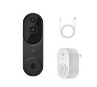Générique Safe Doorbell, Safe Doorbell with No Monthly Fee, Smarter Way to Protect Your Home, 1080p Smart Video Camera Chime (Black)
