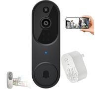 Générique Safe Doorbell, Safedoorbell Camera, Safedoorbell The Smarter Way to Protect Your Home, Wireless Wi-FI Video Doorbell Camera AI Motion Detection,Night Vision (D)