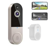 Générique Safedoorbell-The Smarter Way to Protect Your Home, Safe Door Bell with Camera, Doorbell Camera No Monthly Fee, Smart WiFi Video Cameras with Chime, Protect Your Home (Gold)