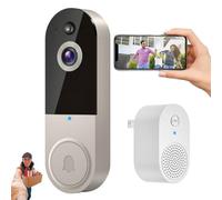 Générique Safedoorbell The Smarter Way to Protect Your Home, Safe Doorbell Camera Wireless, Wireless Wi-FI Video Doorbells Smart WiFi Doorbell Cameras, with Motion Detection (Beige)
