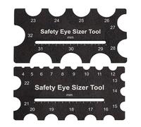Générique Safety Eye Sizer - Eye Measurement Tool | 2-Piece Wooden 4-32mm Diameter Measuring Tool, Sizer Gauge Knitting Supplies for Fabric Sewing Doll Making Beginner Women Handicraft Enthusiasts