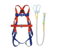 Générique Safety Harness | 5 Point Roofing Harness Full Body | Adjustable Shoulder Straps Flexible Equipment Lanyard Rope Gear Roof Arborist Climbing Hunting Seguridad