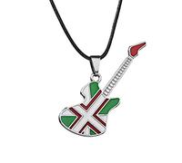 Générique Saint Valentin Cadeau en acier Couple Guitare Bijoux en acier inoxydable Pendentif Guitare Colliers et pendentifs personnalisés (B, One Size)