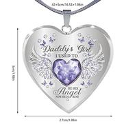 Générique Saint Valentin Collier Aile De Fille Pour Papa Fille Coeur Collier Drop Heart Daddy' Memorial Dad Wingsss Souvenir Bijoux Et Colliers Et Pendentifs (F, One Size)