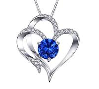 Générique Saint Valentin Douze Amour Collier Pendentif En Argent Lettres Mois Pendentif Collier Coeur Forme Coeur Zircon À De Naissance Femme Colliers Pendentifs (I, One Size)