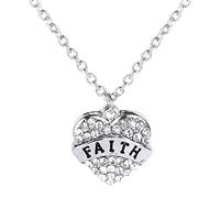 Générique Saint Valentin Famille Amour Coeur Ceystal Strass Collier Rempli À La Main Délicat Personnalisé Lettre Coeur Collier Du Cou Cadeau Pour Les Femmes Bijoux (K, One Size)