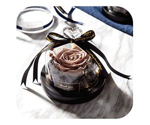 Générique Saint Valentin Gufts, Rose en Verre Dôme Exclusif avec des lumières réel éternel Cadeau Rose Cadeau Saint Valentin Rose, 009