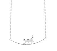 Générique Saint Valentin Mignon Chat Pendentif Collier Bijoux Cool Frais Clavicule Chaîne Chat Collier Senior Personnalité Féminine Tempérament Mode Femme Bijoux (Silver, One Size)