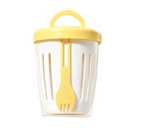 Générique Salad Cups Airtight Draining Food Jar, Salad Container | with Fork Yogurt Meal Prep Containers for Overnight Oats Vegetable Sugar Seasoning Condiment Ice Cream Lunch Sauce Home