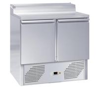 Générique Saladette Réfrigérée 2 Portes GN 1/1 avec Top GN 1/6-240L - +2/+8°C - Inox - Professionnelle