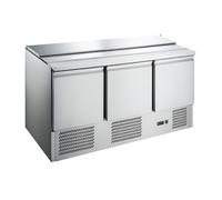 Générique Saladette Réfrigérée 3 Portes Plan Télescopique - 368 L - GN 1/1 - Froid Ventilé - R290