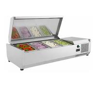 Générique Saladette Réfrigérée à Ingrédients Inox 1200 mm - 3 GN 1/3 + 1 GN 1/2