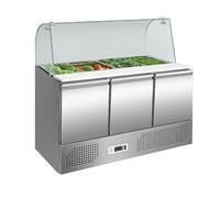 Générique Saladette Réfrigérée Professionnelle 3 Portes avec Vitre Bombée GN 1/1-368 Litres