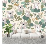 Générique Salon Chambre Murale Photo Animaux Koala Feuille Papier Peint Intissé Résistant à l’humidité Blanc Pour Décoration Murale Moderne Poster Tableaux Photo Muraux 200x140cm