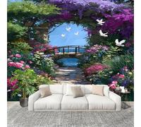 Générique Salon Chambre Murale Photo Fleurs Du Jardin De RêVe Papier Peint Intissé Résistant à l’humidité Murale Coloré Pour Décoration Murale Moderne Poster Tableaux Photo Muraux 400x280cm