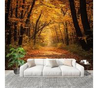 Générique Salon Chambre Murale Photo Motif De ForêT D'Automne Papier Peint Intissé Résistant à l’humidité Murale Or Pour Décoration Murale Moderne Poster Tableaux Photo Muraux 200x140cm