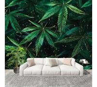 Générique Salon Chambre Murale Photo Texture De La Feuille De Marijuana Papier Peint Intissé Résistant à l’humidité Murale Vert Pour Décoration Murale Moderne Poster Tableaux Photo Muraux 200x140cm
