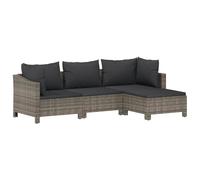 Générique Salon de Jardin 4 pcs avec Coussins Gris Résine tressée,Meubles,Mobilier de Jardin,Salons de Jardin,Gris,27.2KG,362687