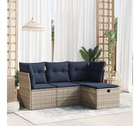 Générique Salon de Jardin 4 pcs avec Coussins Gris résine tressée,Salons de Jardin,35.8KG-3325257