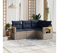 Générique Salon de Jardin 4 pcs avec Coussins Gris résine tressée,Salons de Jardin,36.2KG-3226775