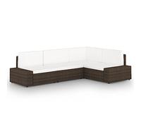 Générique Salon de Jardin 4 pcs avec Coussins Marron Résine tressée,Meubles,Mobilier de Jardin,Salons de Jardin,Brun,32.05 KG,3067151