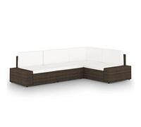 Générique Salon de Jardin 4 pcs avec Coussins Marron Résine tressée,Salons de Jardin,32.05KG-3067151
