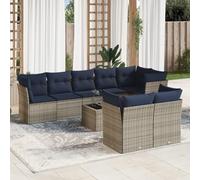 Générique Salon de Jardin 9 pcs avec Coussins Gris résine tressée,Salons de Jardin,74.8KG-3217921