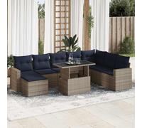 Générique Salon de Jardin avec Coussins 9 pcs Gris résine tressée Acacia,Salons de Jardin,81.8KG-3326372