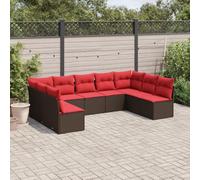 Générique Salon de Jardin avec Coussins 9 pcs Marron résine tressée,Salons de Jardin,67.8KG-3218074
